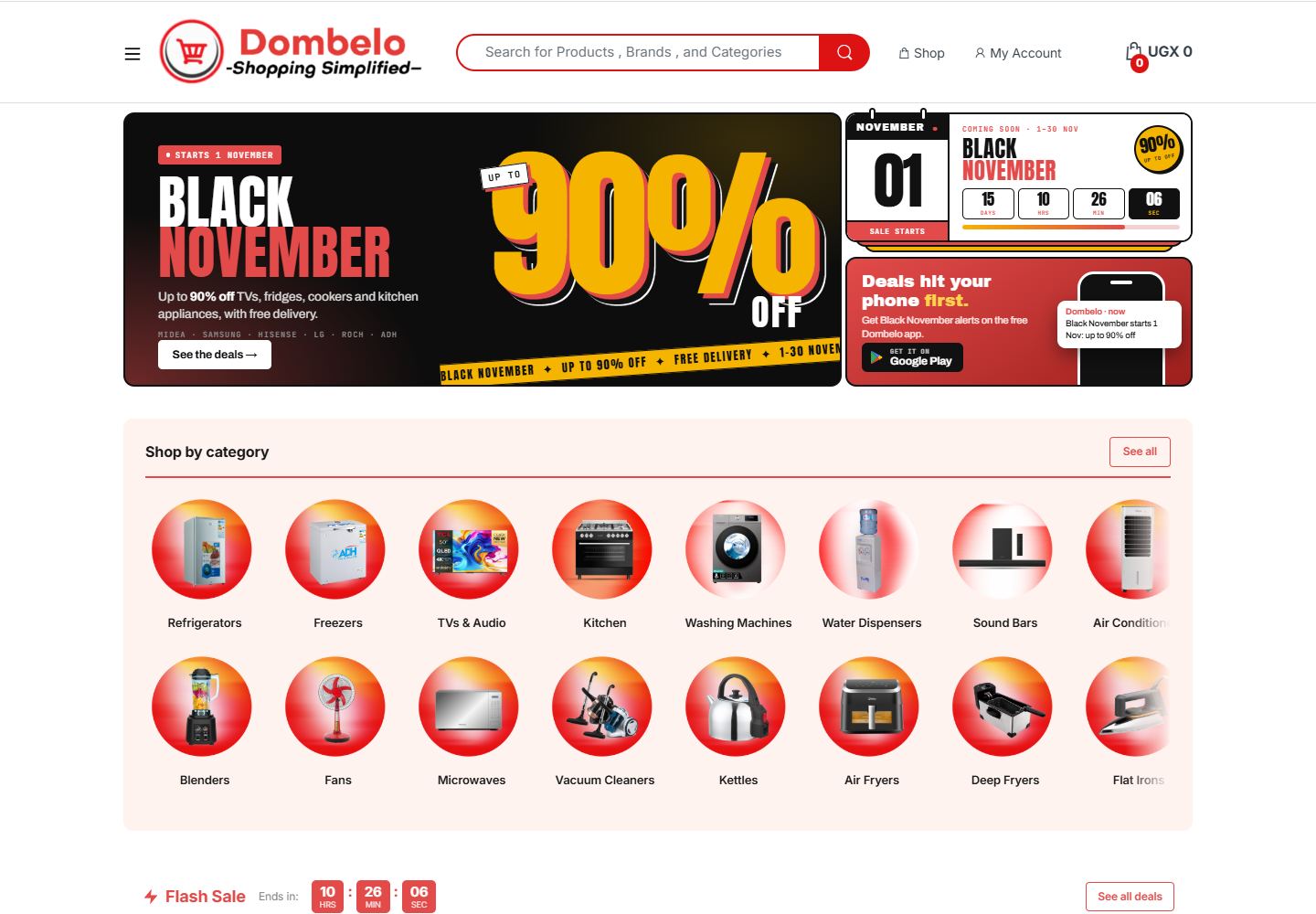 Dombelo website homepage screenshot