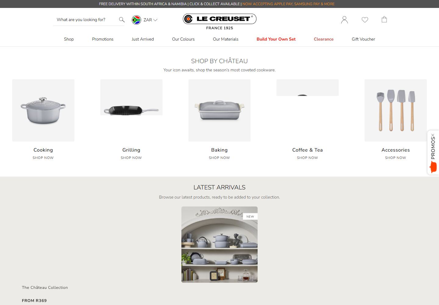 Le Creuset South Africa website homepage screenshot