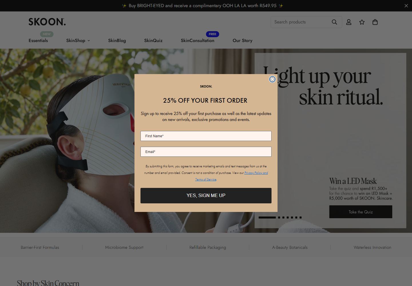 SKOON. website homepage screenshot
