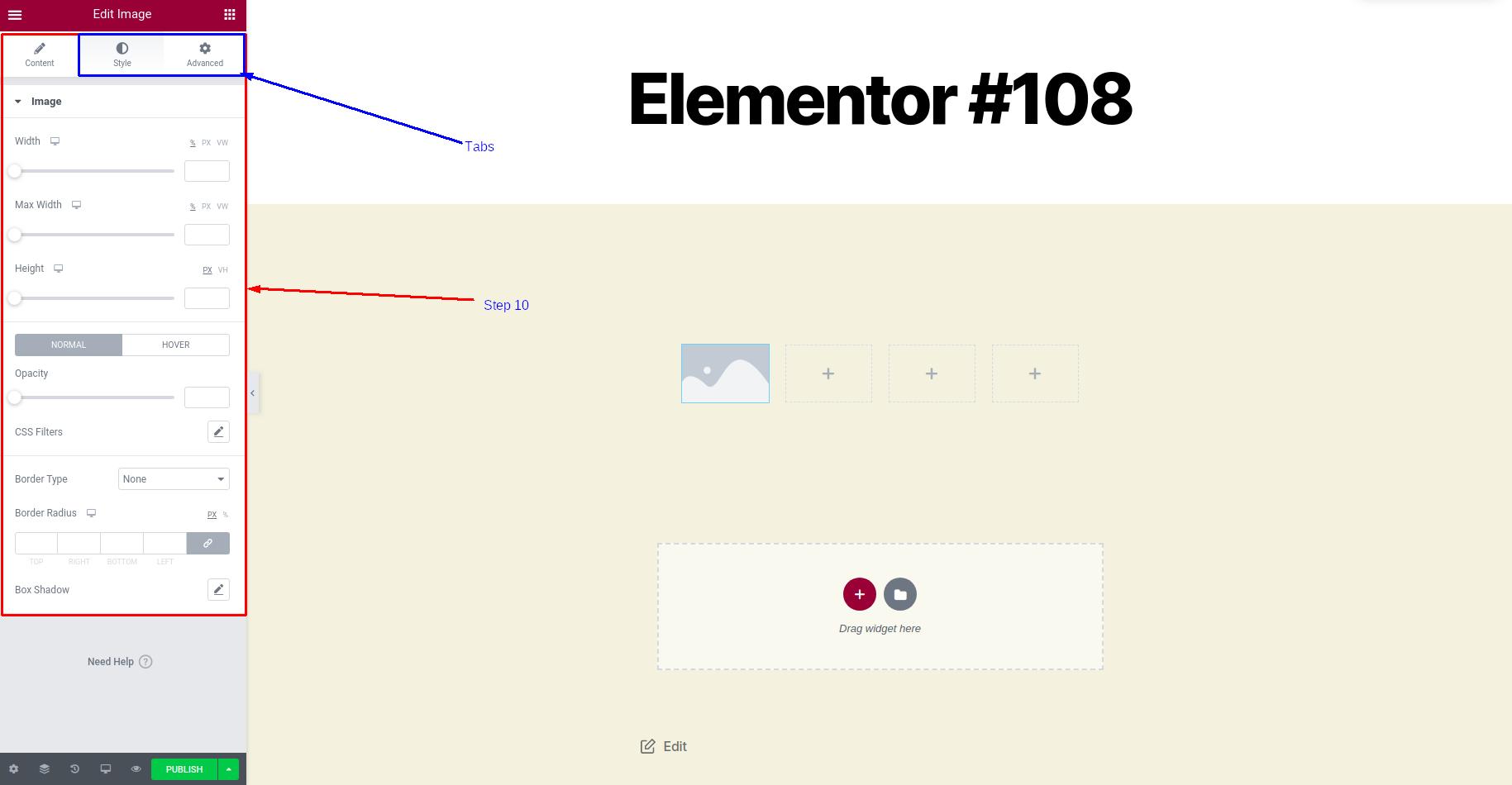 Modify the Image element in Elementor