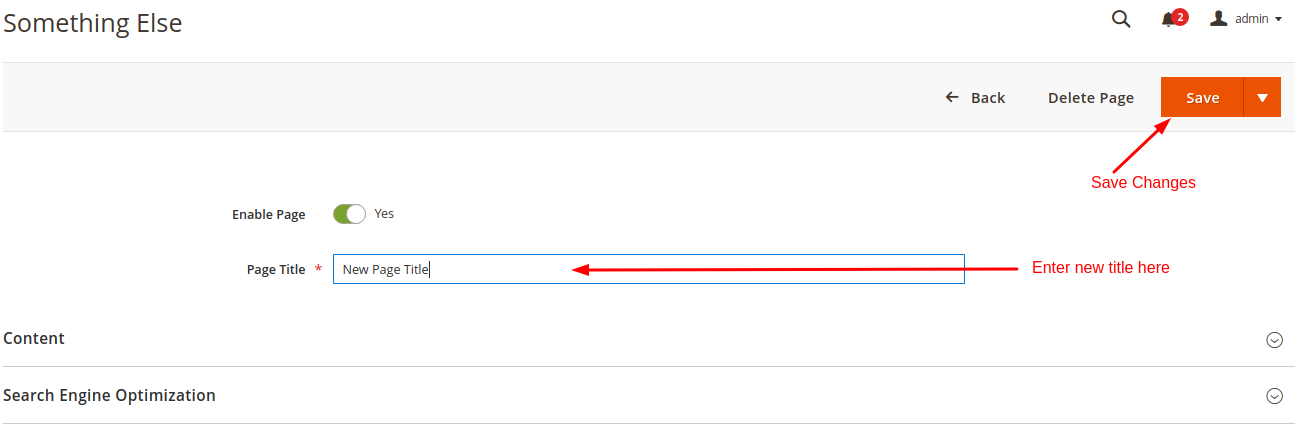 Change Store title in Magento