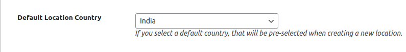Set default location country