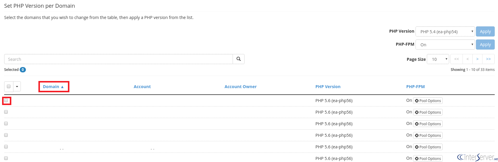 Change PHP Versions