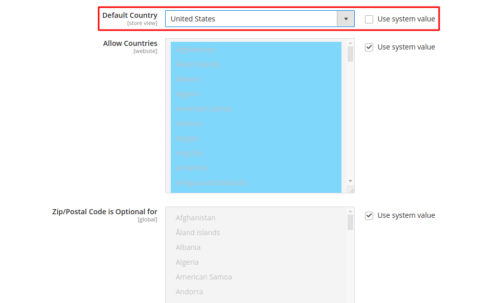 Set default country in Magento - Step 4