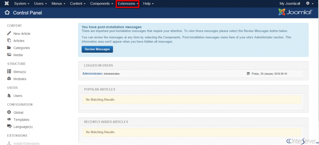 Install Joomla App Store Extension