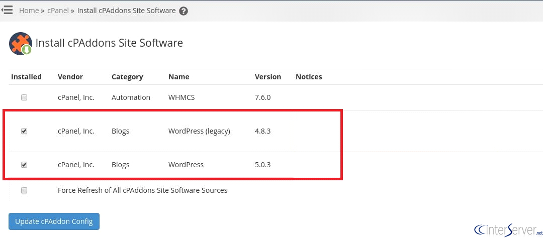 Enable WordPress manager