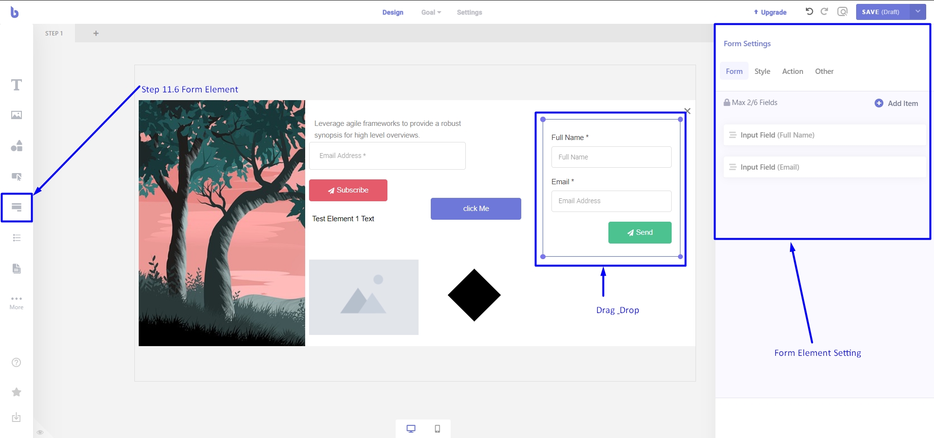 Form element in Brave conversion engine
