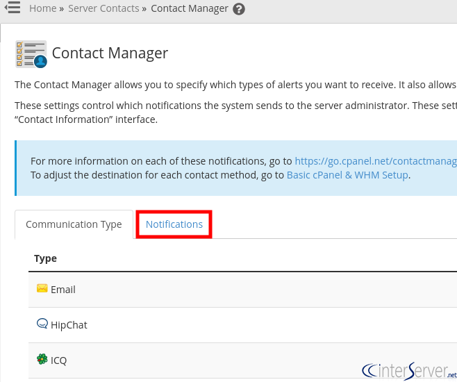disable exim notification