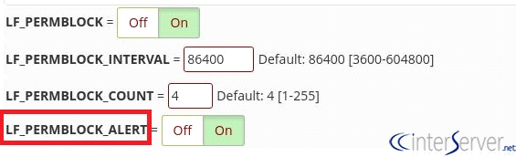 Disable lfd for ip block