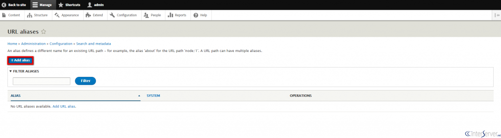 URL alias in Drupal
