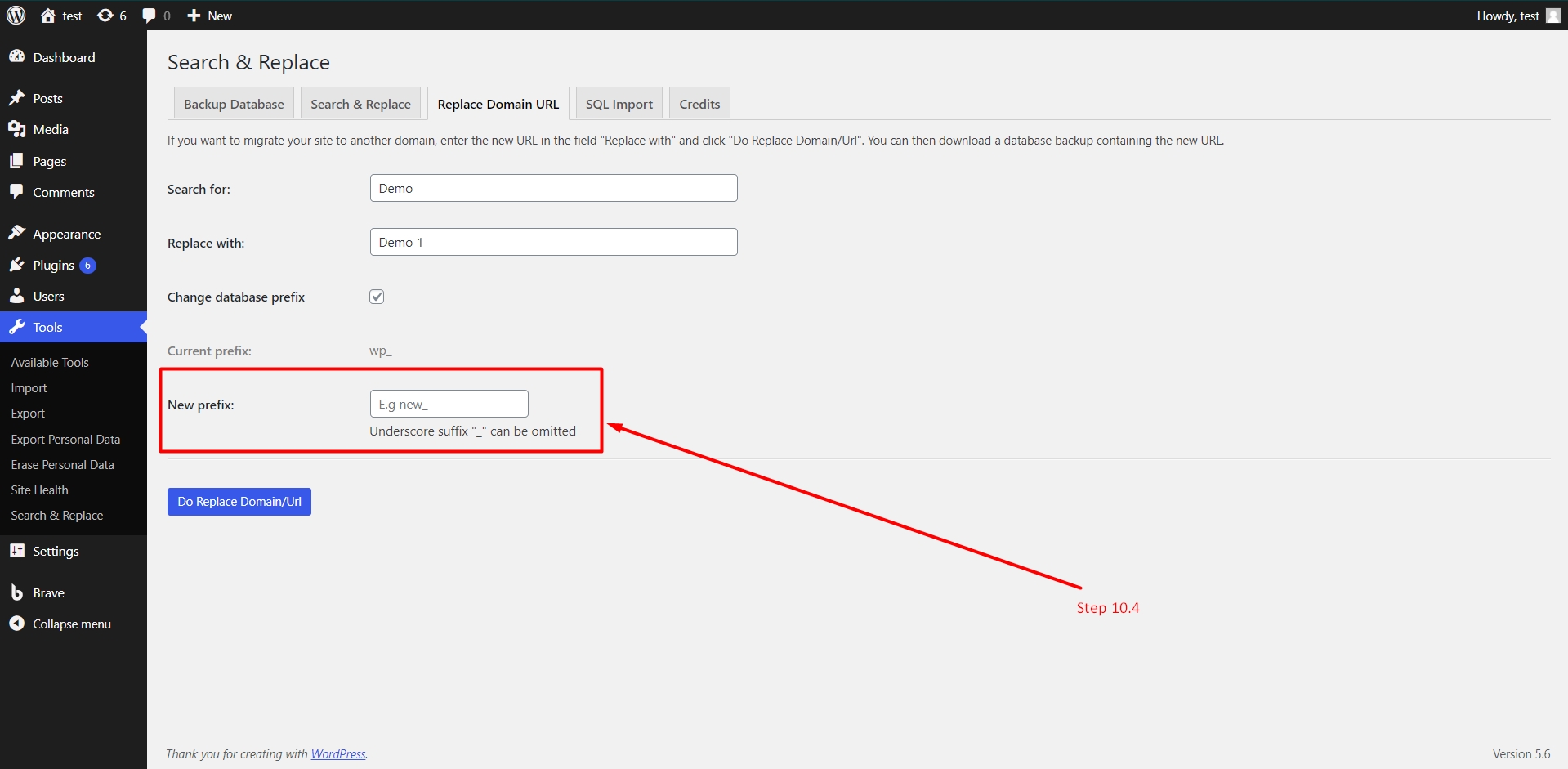 Change prefix in WordPress database