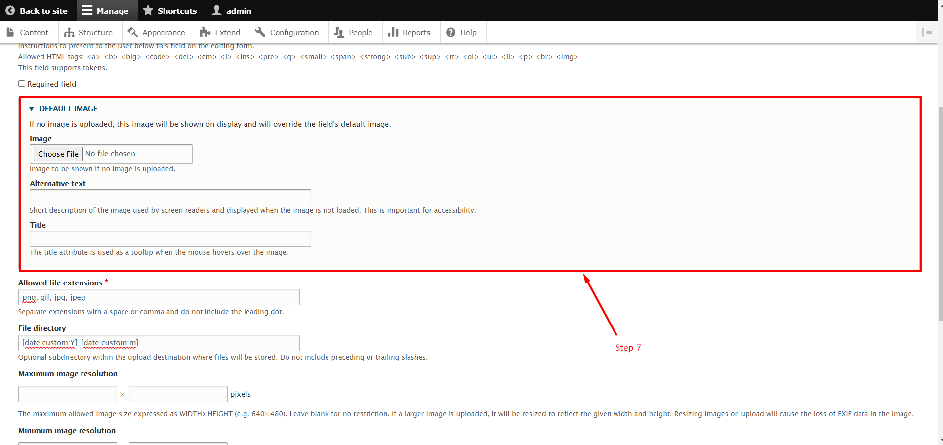 Set default user image in Drupal - Step 7