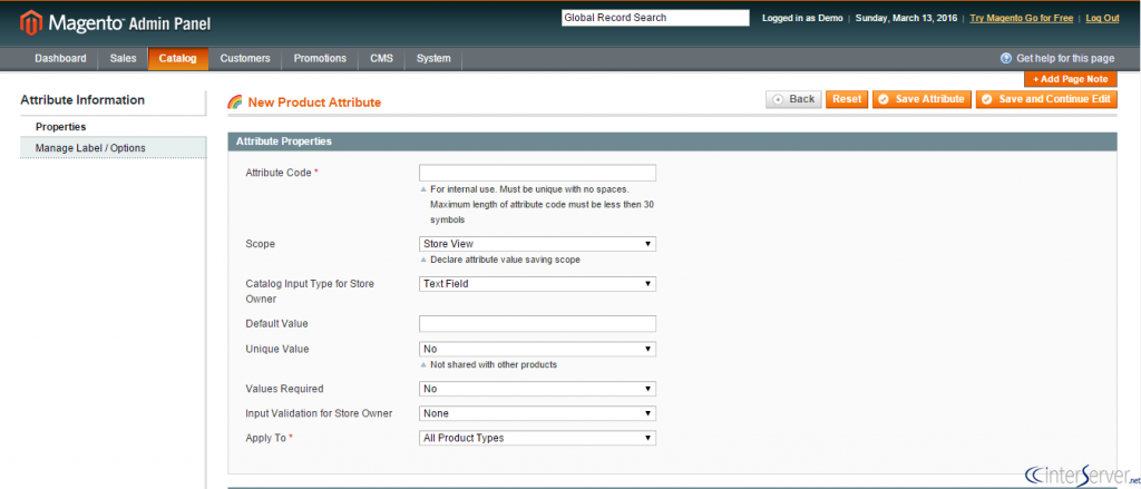 Manage Attributes