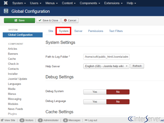 Cache Settings