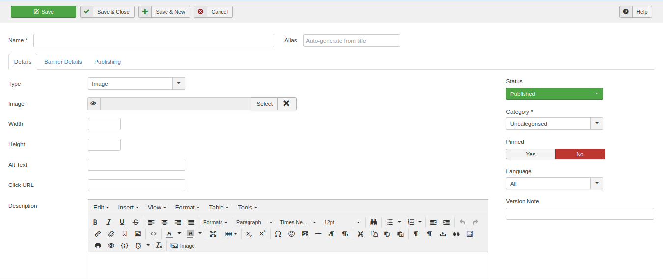 Add Banner in Joomla 
