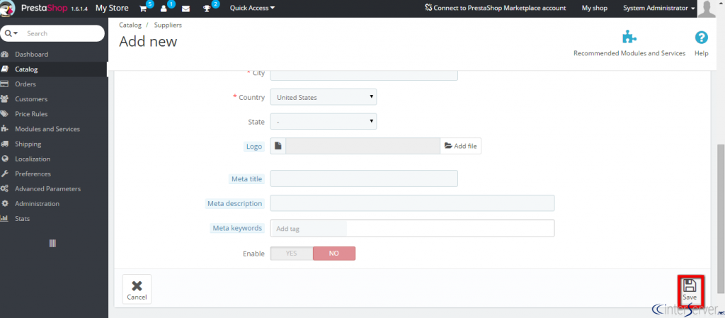 Manage suppliers in PrestaShop