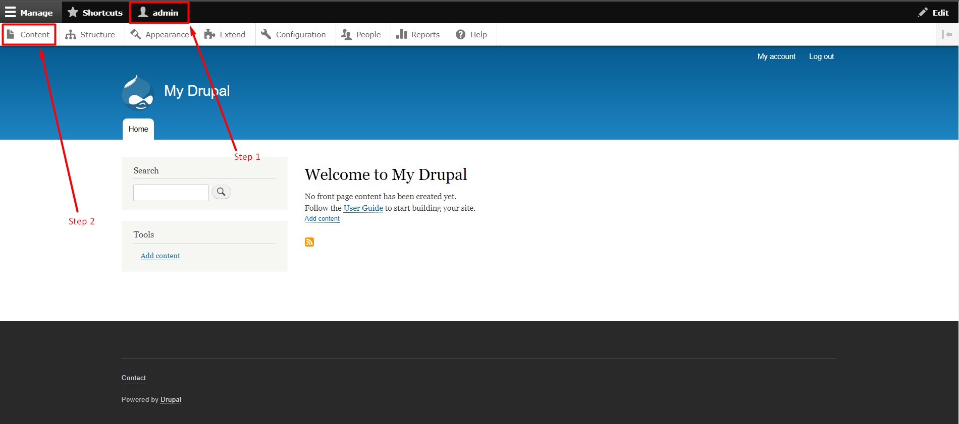 How to create Pages in Drupal - Step 1 and 2