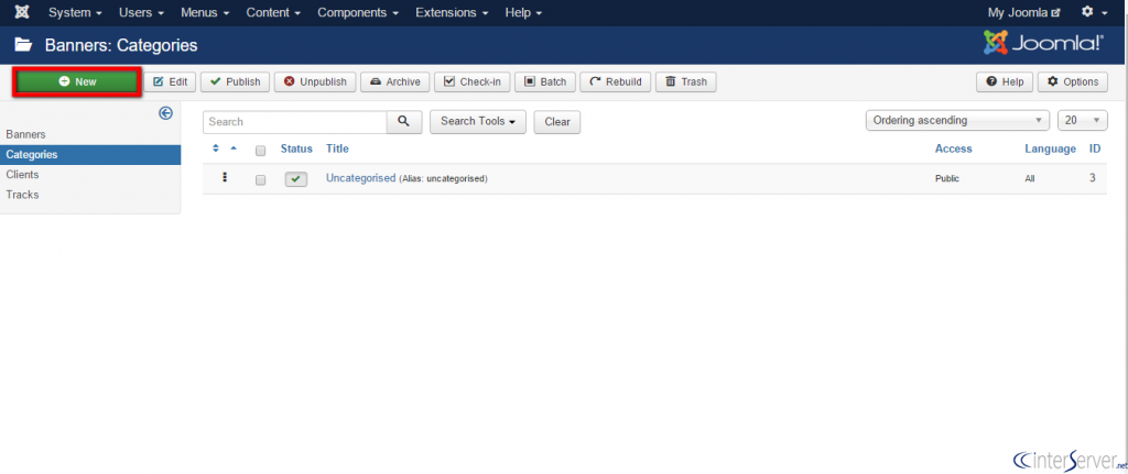 Banner Category in Joomla