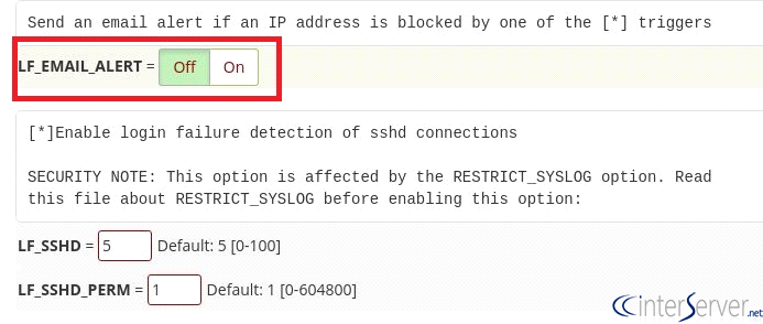 Disable LFD alerts