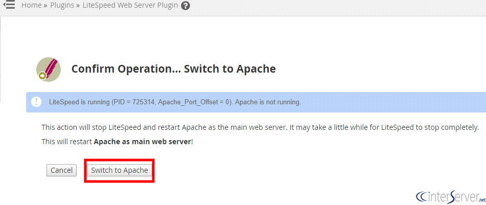 switch to apache