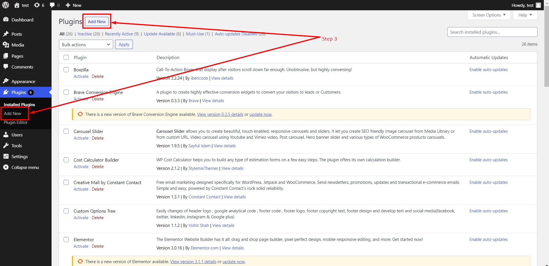 Install plugin in WordPress site