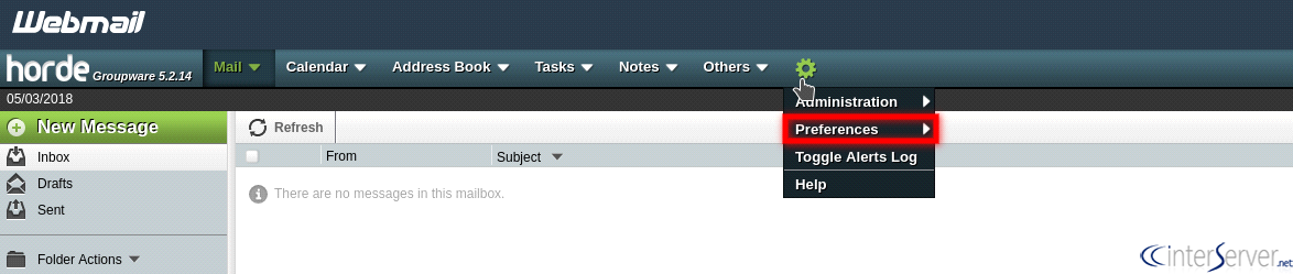 Sent Attachments not showing in Horde Webmail?