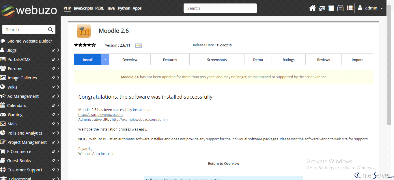Install Moodle