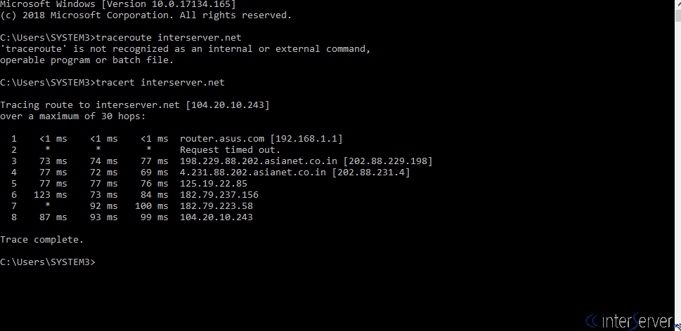 Ping and traceroute, ping test