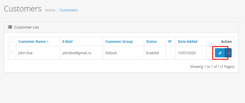 Assign customers to customer groups in OpenCart