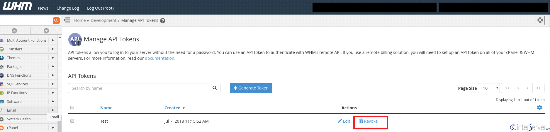 Revoke API Token