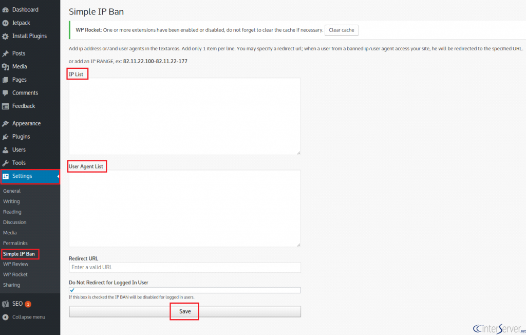 Restrict IP address