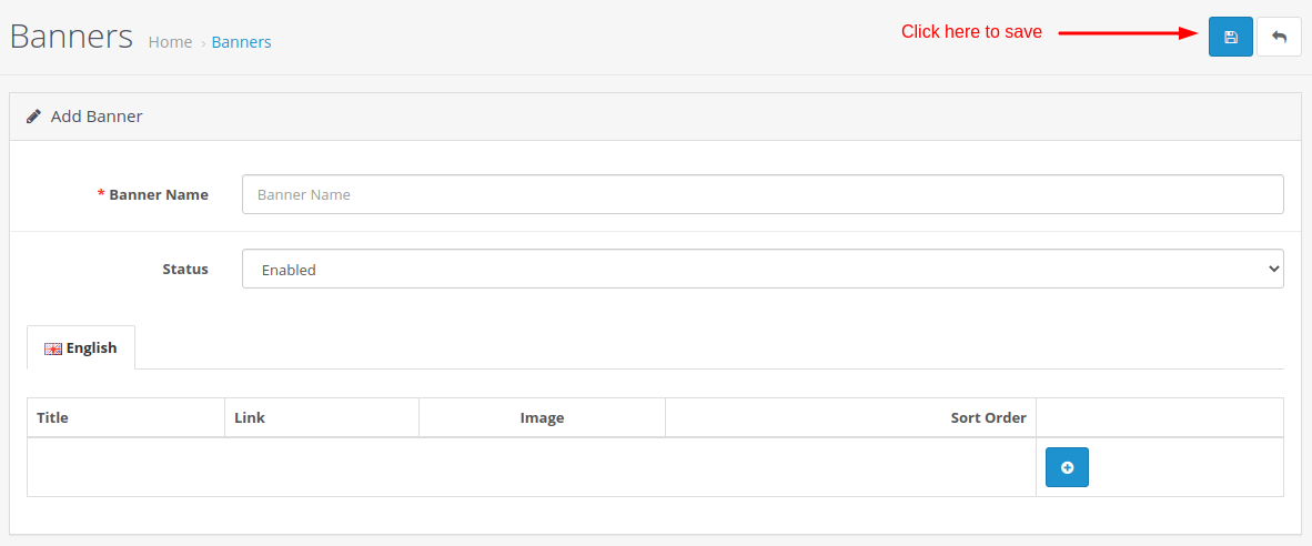 How to manage banners in OpenCart - Step 5