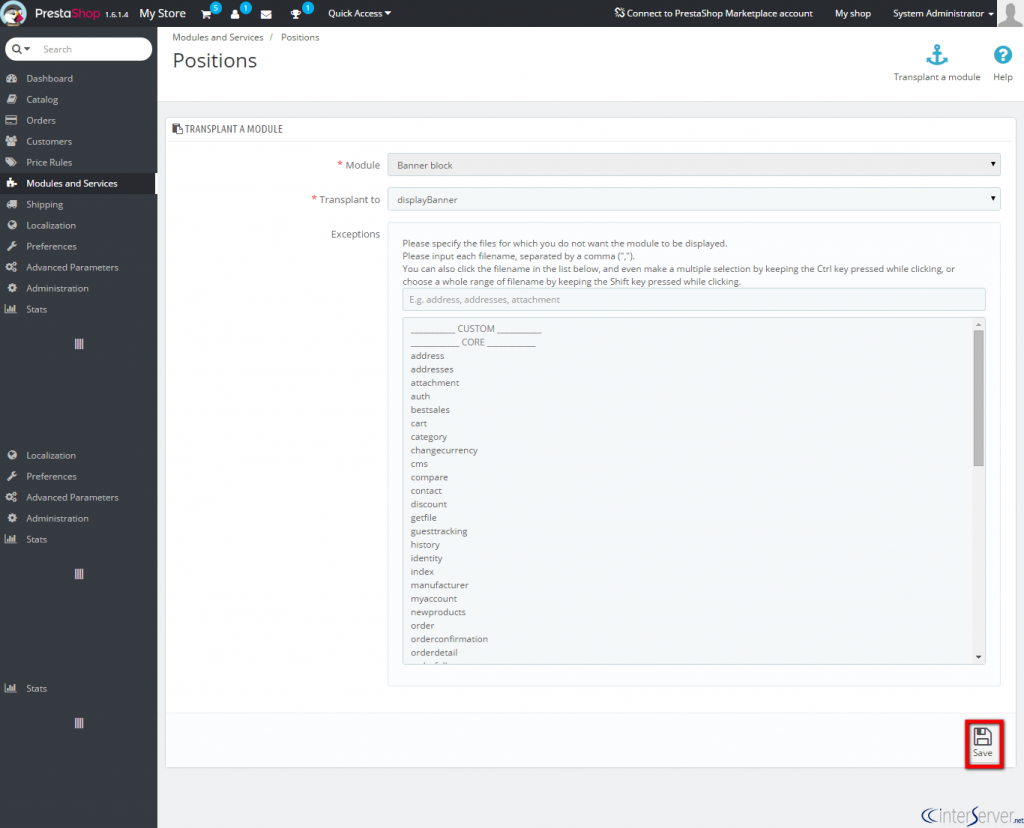 Manage banner blocks in PrestaShop