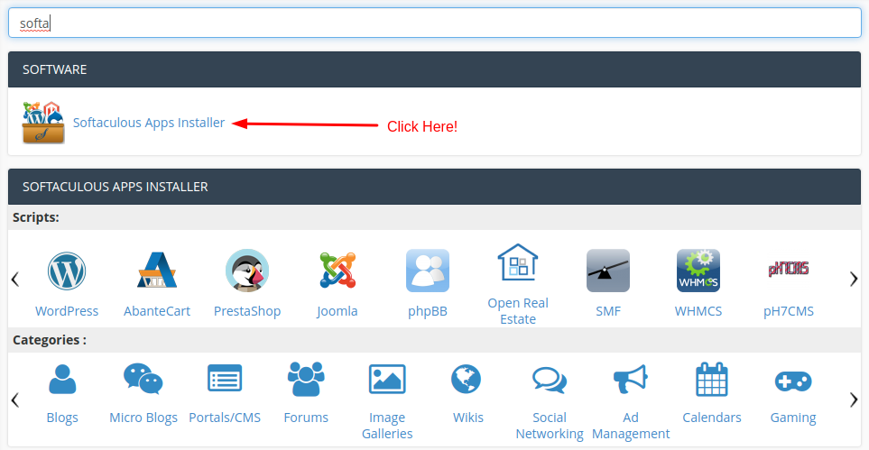 Install Drupal from Softaculous