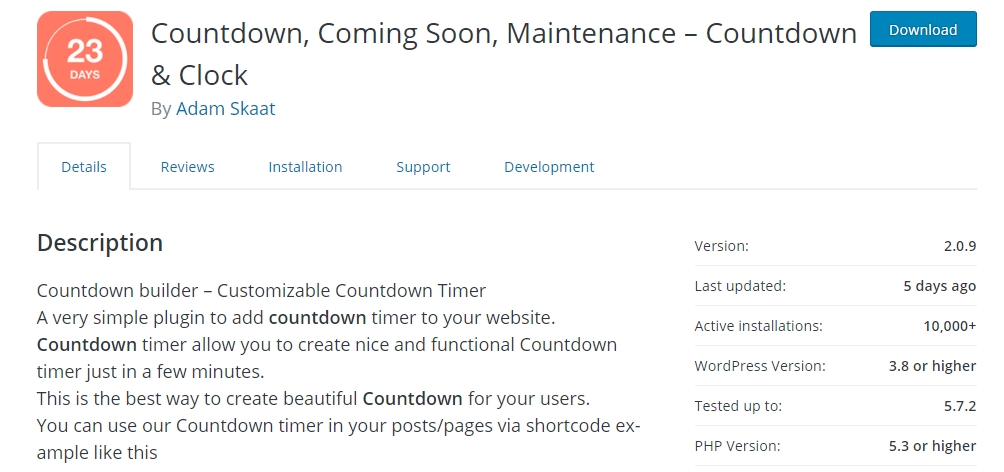 CountDown builder for WordPress