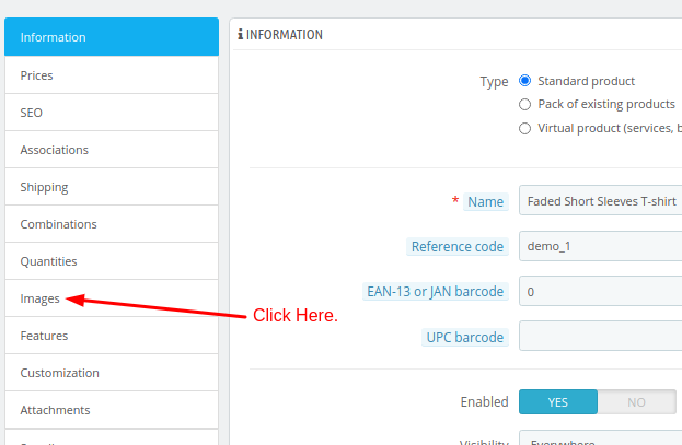 How to add product images in Prestashop - Step 3
