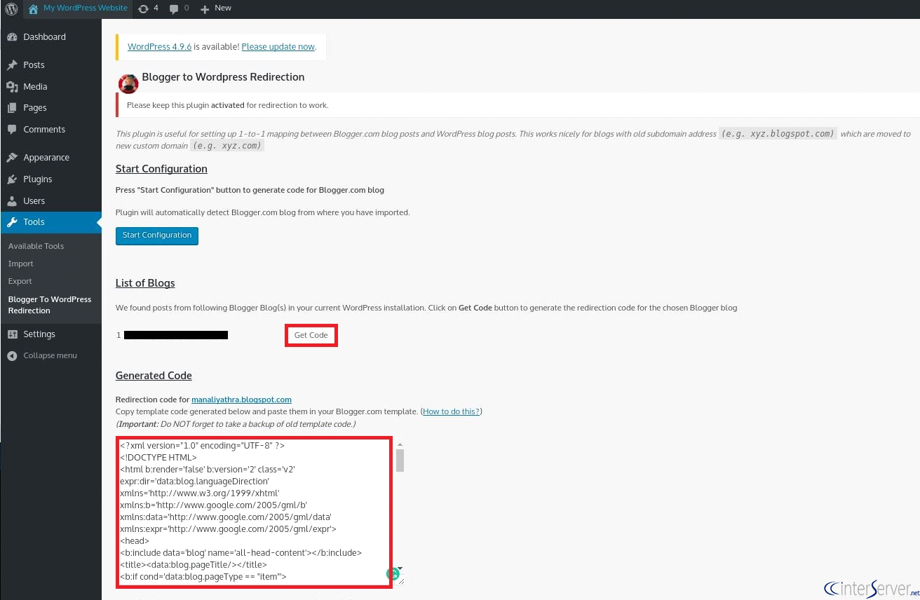 Blogger to WordPress Redirection Using Plugin