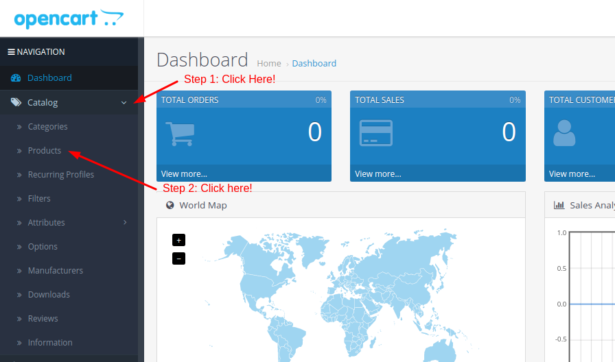 Create and manage products in OpenCart