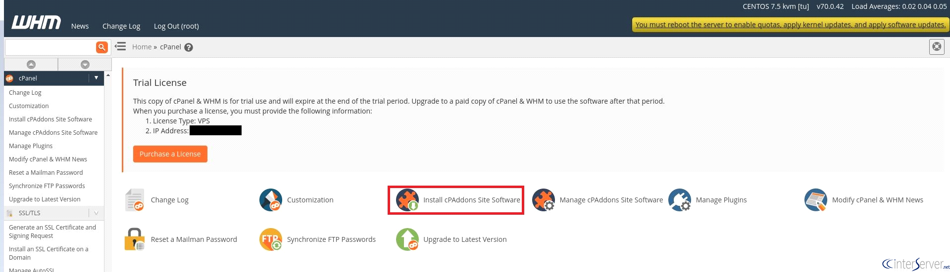 Install cPAddons