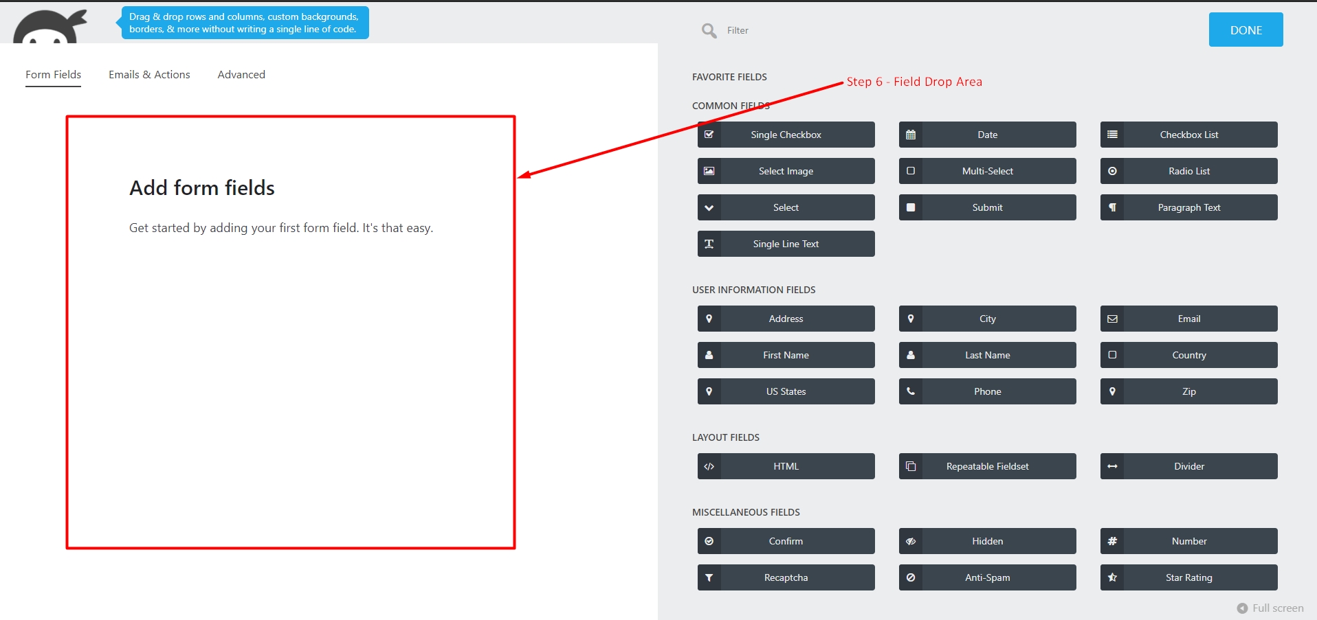 Visual Editor in Ninja Forms