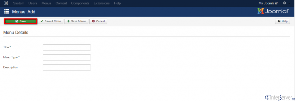 Manage menus in Joomla