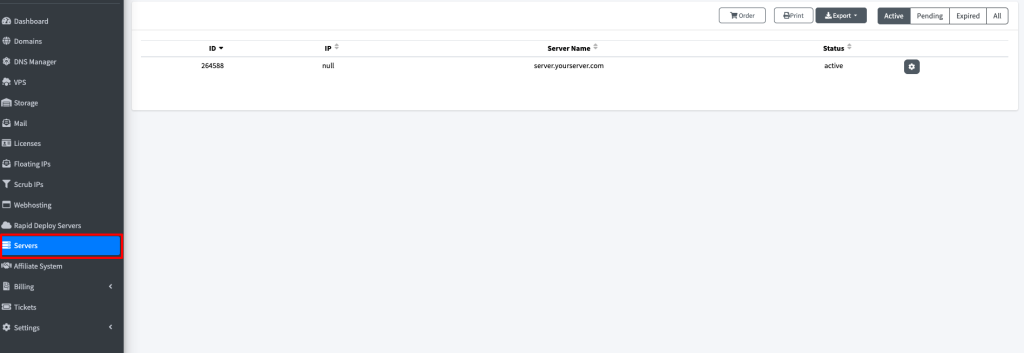 Dedicated-Order-List-My-Interserver