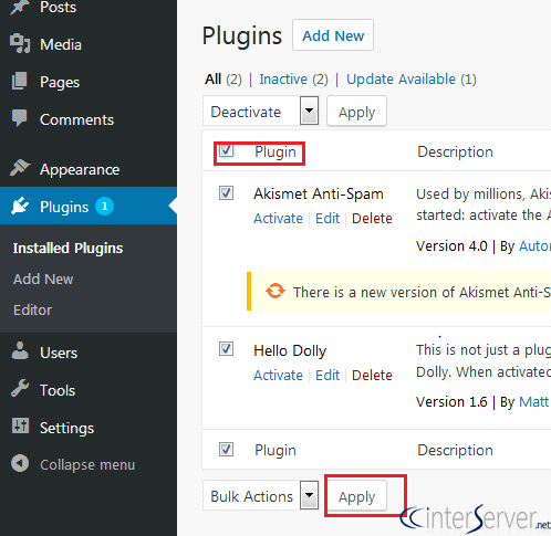Downgrade WP