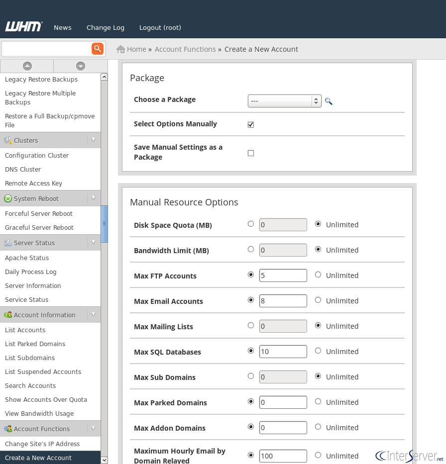 Create cPanel