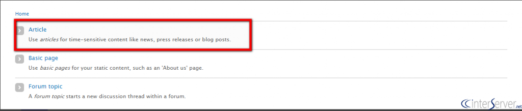 Add Article in Drupal