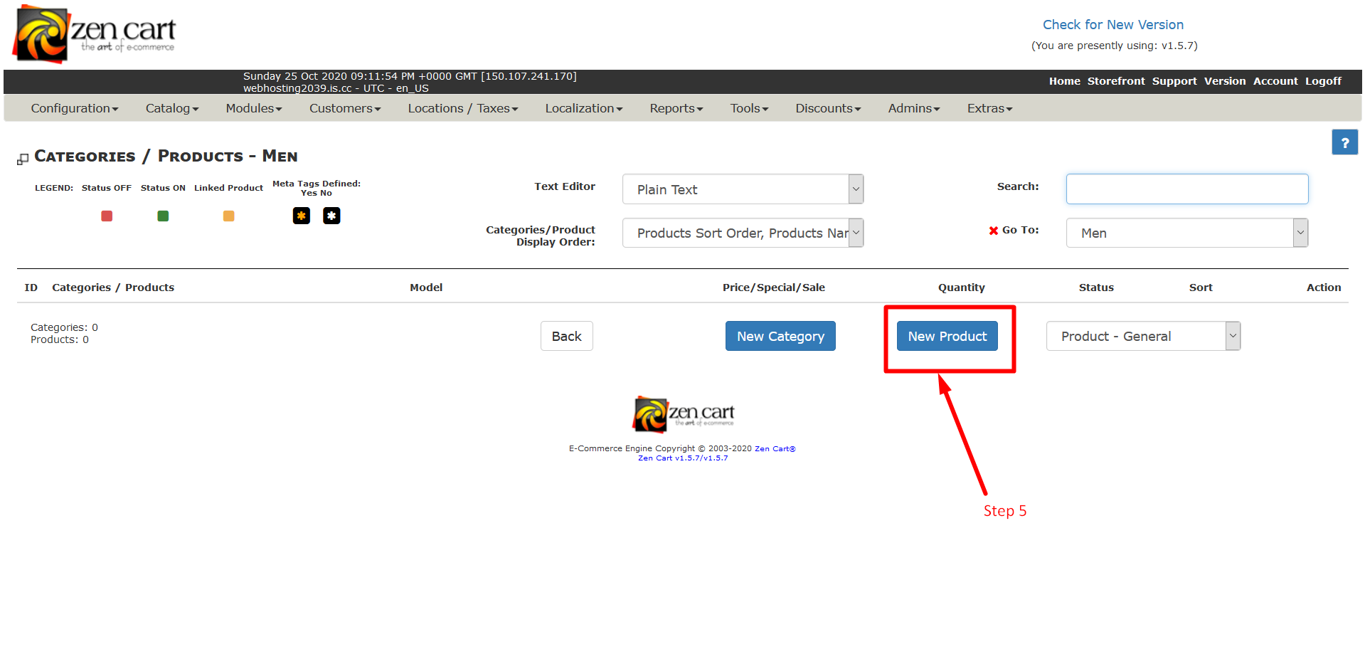 Create Products in ZenCart - Step 5