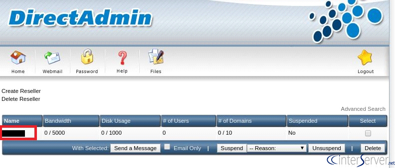 Add reseller account