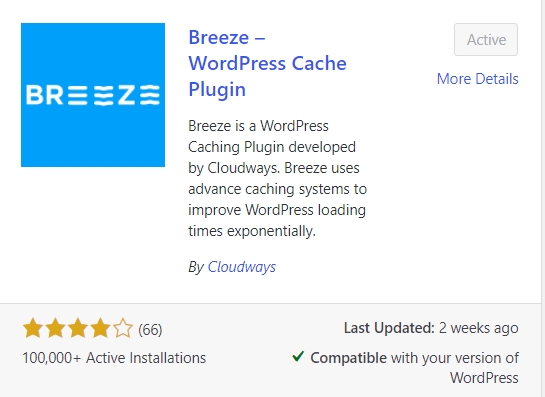 Install Breeze plugin in WordPress
