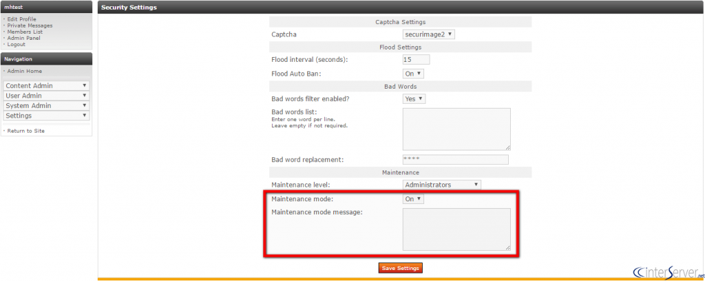 Enable Maintenance Mode in PHP-Fusion