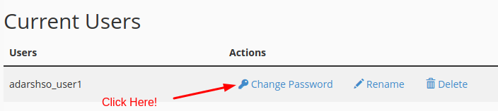 Change MySQL user password in cPanel